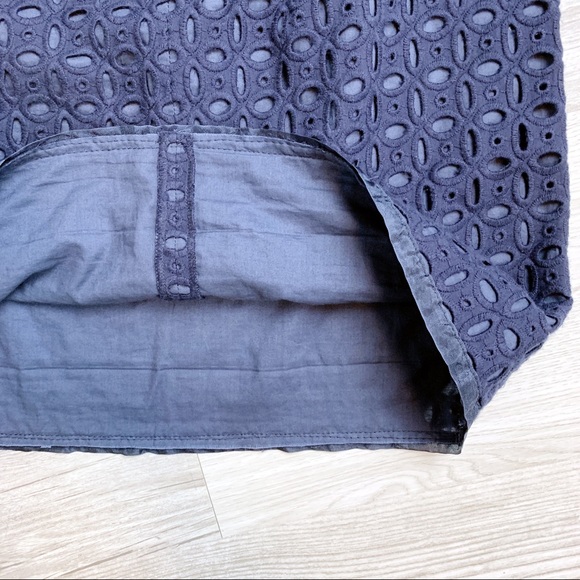 J. Crew Navy Eyelet Mini Skirt - Picture 5 of 7